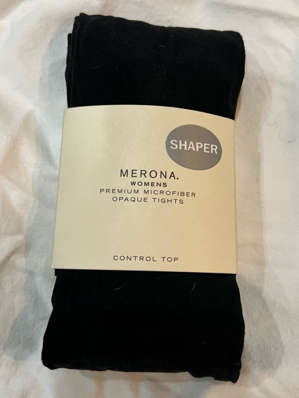 Merona Premium Microfiber Control Top Opaque Black Tights - M - NWT